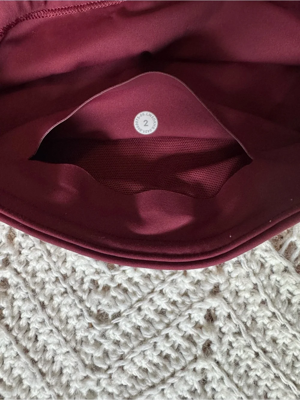 Lululemon High-Waist Red Wine Women's Leggings Size 2 Raw Hem Workout Athletic